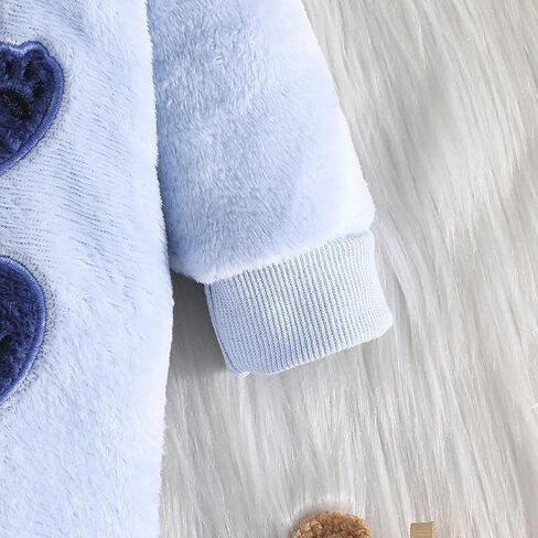 Newborn Baby Winter Hooded Romper Fleece Snowsuit Jumpsuit Outfits 0-18 Months in Saudi Arabia