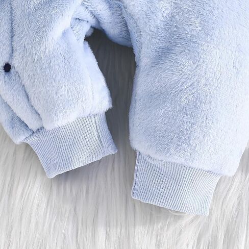Newborn Baby Winter Hooded Romper Fleece Snowsuit Jumpsuit Outfits 0-18 Months in Saudi Arabia