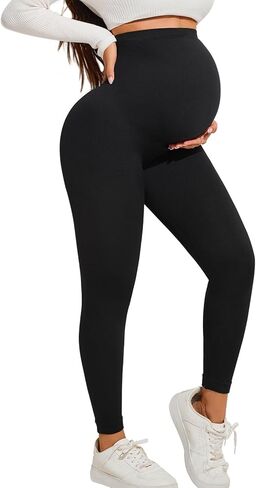 Women's Maternity Leggings Over The Belly Maternity Yoga Pants Workout Pregnancy Leggings in Saudi Arabia