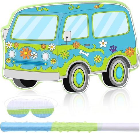 Threan Monster Truck Party Decorations Green and Purple Monster Truck Piñata Racing Car Piñata Game with Stick Blindfold for Adults Cool Birthday Party Decor Supplies in Saudi Arabia