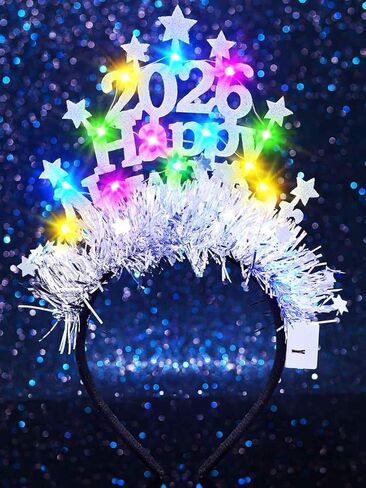 DRESBE Light Up 2026 Happy New Year Headband New Year Eve Glow Party Hair Accessories for Women in Saudi Arabia