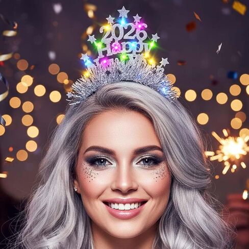 DRESBE Light Up 2026 Happy New Year Headband New Year Eve Glow Party Hair Accessories for Women in Saudi Arabia
