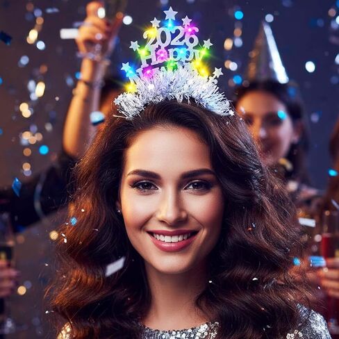 DRESBE Light Up 2026 Happy New Year Headband New Year Eve Glow Party Hair Accessories for Women in Saudi Arabia