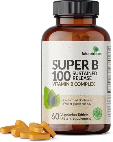 Futurebiotics Super B 100 Sustained Release Vitamin B Complex Non-GMO, 120 Vegetarian Tablets in Saudi Arabia