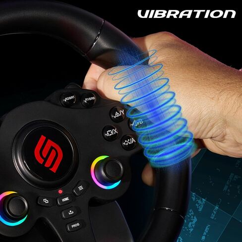 SUBSONIC - Superdrive 220 RS-5 Steering Wheel - PS5 Racing Wheel with Dual Joysticks, 180° Rotation, Pedals and Paddles. Compatible with PS5 and PC - Black in Saudi Arabia