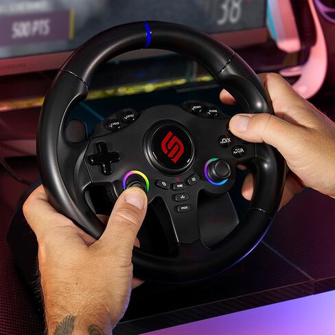 SUBSONIC - Superdrive 220 RS-5 Steering Wheel - PS5 Racing Wheel with Dual Joysticks, 180° Rotation, Pedals and Paddles. Compatible with PS5 and PC - Black in Saudi Arabia