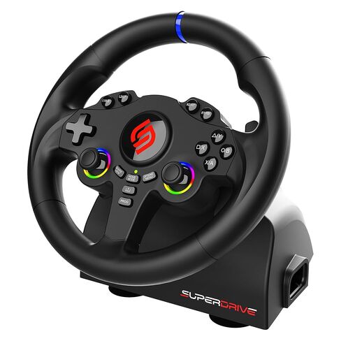 SUBSONIC - Superdrive 220 RS-5 Steering Wheel - PS5 Racing Wheel with Dual Joysticks, 180° Rotation, Pedals and Paddles. Compatible with PS5 and PC - Black in Saudi Arabia