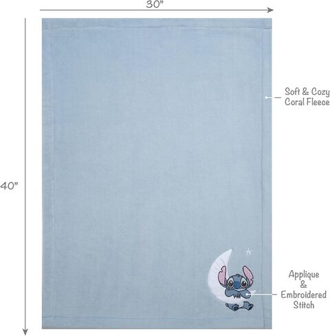 Bedtime Originals Disney Stitch Blue Soft Fleece Appliqued Baby Blanket in Saudi Arabia