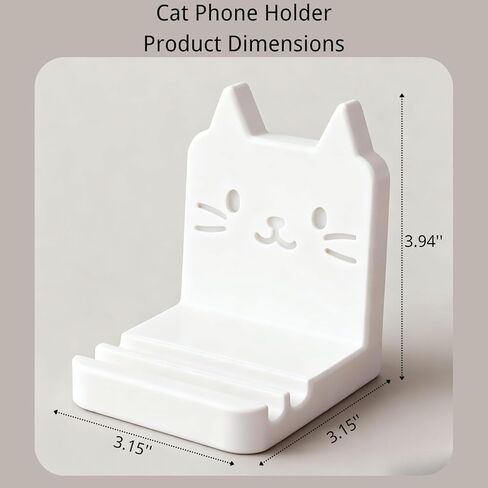 حامل هاتف شخصي للمكتب بفتحتين، حامل هاتف وجه مبتسم لطيف مخصص للمكتب، حامل هاتف محمول من الراتنج الحقيقي الثقيل للهواتف الذكية، iPad، الكمبيوتر اللوحي، السفر، المنزل، المكتب، أبيض in Kuwait