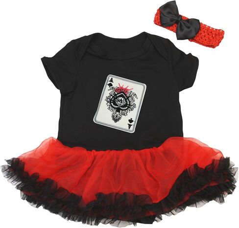 Petitebella Spades Ace Poker Card Bodysuit Tutu Baby Dress Nb-18m in Saudi Arabia