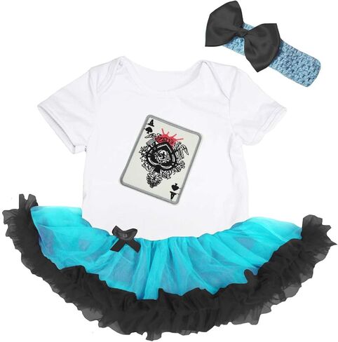 Petitebella Spades Ace Poker Card Bodysuit Tutu Baby Dress Nb-18m in Saudi Arabia