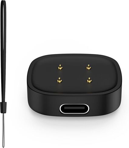 محول شاحن MoKo USB C لساعة Fitbit، قاعدة شحن من النوع C لساعة Versa 4/Versa 3/Sense 2/Sense/Google Pixel Watch 3/2، بديل كابل شحن مغناطيسي محمول لمكتب السفر المنزلي، أسود in Kuwait