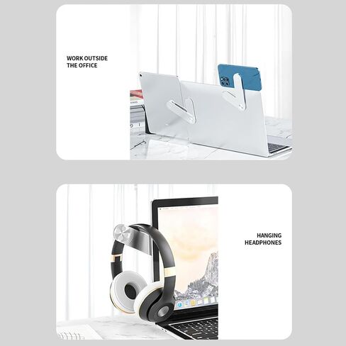 Adjustable Laptop Stand, Magnetic Phone Holder for Laptop Designed, Adjustable Phone Monitor Side Mount, Slim Portable Foldable Computer Expansion Bracket (Blue) in Saudi Arabia