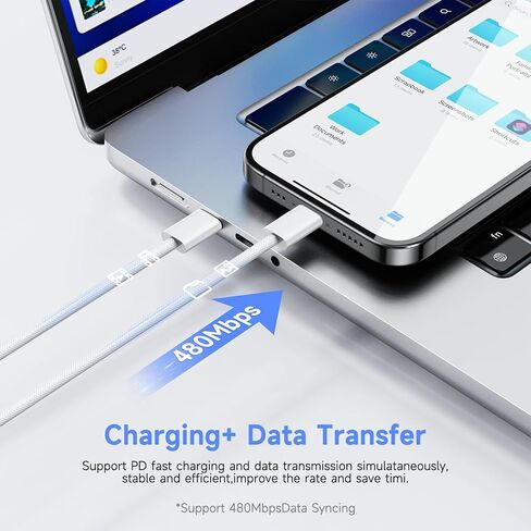 كتلة شاحن USB C سريع لهاتف iPhone 17 16 15,10FT طويلة 3 حزم USBC إلى كابل USBC سلك iPad 20W قابس سفر شحن سريع كابل مضفر لهاتف iPhone 17 Air/Pro/Max/16 Pro/Plus/15/15 Pro/Pro Max، iPad Pro in Kuwait
