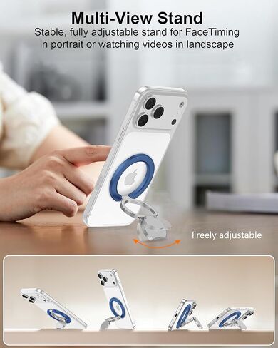 Magnetic Phone Holder 2-in-1 Foldable Gym Grip for iPhone 17 Pro Max 16e 16 Plus 15 Samsung Galaxy S26 S25 Edge S24 Ultra Z Flip7 Two-Sided Magsafe Pop-Style Phone Stand for Mag Car Mount & Phone Case in Kuwait