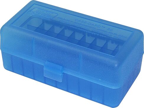MTM 50 Round Flip-Top Rifle Ammo Box WSSM, 500 S&W (Clear Blue) , 2.46-Inch in Saudi Arabia