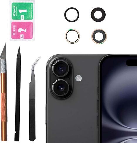 16 Plus Back Camera Glass Lens Replacement for iPhone 16 Plus Rear Camera Glass Replacement kit Compatible for iPhone 16 Plus with Adhesive Pre-Installed and Repairing Toolkits in Saudi Arabia