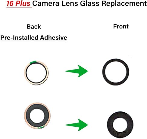 16 Plus Back Camera Glass Lens Replacement for iPhone 16 Plus Rear Camera Glass Replacement kit Compatible for iPhone 16 Plus with Adhesive Pre-Installed and Repairing Toolkits in Saudi Arabia