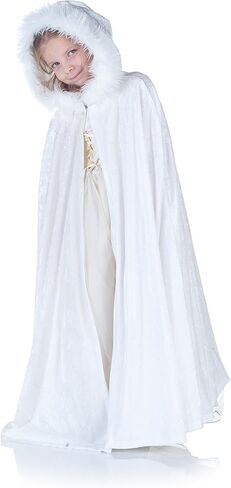 Underwraps Costumes Girl's White Panne Princess Cape with Fur Trim, One Size Childrens Costume in Saudi Arabia
