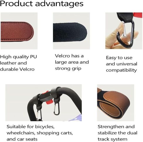 Stroller Hooks for Bags,2 Pack Non-Slip Stroller Clips and Hooks,Adjustable Stroller Carabiner Clip,Baby Stroller Accessories,Hooks for Bike,Scooter,Wheelchair, Walker by Aguwontior in Kuwait