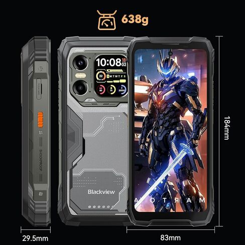 Blackview XPLORE 1 AI 5G هاتف متين غير مقفل Android 15، بطارية 20000 مللي أمبير في الساعة 36 جيجابايت + 256 جيجابايت / TF 2 تيرابايت، 6.78 بوصة 2.4K 120 هرتز، هاتف ذكي متين كبير، 64 ميجابكسل + 20 ميجابكسل رؤية ليلية IP69K مقاوم للماء ثنائي شريحة الاتصال N in Saudi Arabia