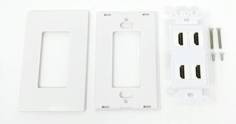 RiteAV - 4 Port HDMI 2.0 Screwless Decorative Wall Plate (White) in Saudi Arabia