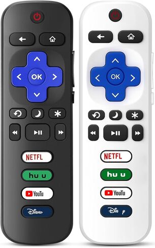 4 Pack Replacement Remote Control Only for Roku TV, Compatible with All TCL/Hisense/Onn/Sharp/Philips / (Not for Roku Stick, Box or Speaker)(Obsidian Black&Glacier White) in Kuwait