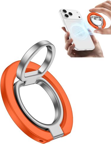 iPhone 17 Pro MagSafe Phone Grip Stand, Double-Sided Magnetic Phone Ring Holder Grip MagSafe Kickstand for iPhone Air 16 15 14 13, Car Mount, 360° Rotating Magnetic Holder Mag Safe Stand Finger Loop in Saudi Arabia