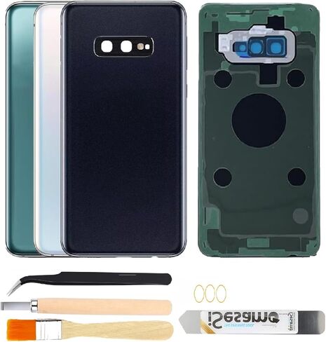 بديل الزجاج الخلفي الخلفي لهاتف Samsung Galaxy S10 مع عدسة زجاجية للكاميرا ومجموعة أدوات الإصلاح (أسود بريزم) in Kuwait