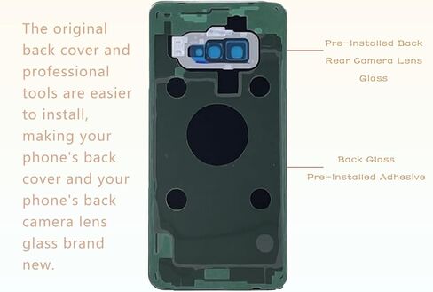 بديل الزجاج الخلفي الخلفي لهاتف Samsung Galaxy S10 مع عدسة زجاجية للكاميرا ومجموعة أدوات الإصلاح (أسود بريزم) in Kuwait