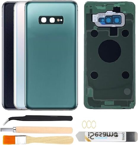 بديل الزجاج الخلفي الخلفي لهاتف Samsung Galaxy S10 مع عدسة زجاجية للكاميرا ومجموعة أدوات الإصلاح (أسود بريزم) in Kuwait