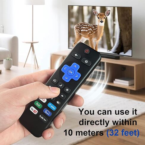 استبدال جهاز التحكم عن بعد لتلفزيون Roku القابل لإعادة الشحن عبر USB-C - جهاز تحكم عن بعد عالمي لتلفزيونات TCL، Hisense، Onn Roku، 6 مفاتيح اختصار، التحكم في مستوى الصوت وكتم الصوت (ليس لعصا/صندوق Roku) in Kuwait