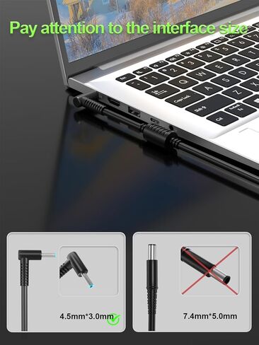 طرف أزرق ذكي 65 وات 45 وات متوافق مع أجهزة الكمبيوتر المحمول HP Envy وElitebook وPavilion وProBook وStream وNotebook وSpecter 13 Chromebook 11 14 Zbook 14u 15u in Saudi Arabia