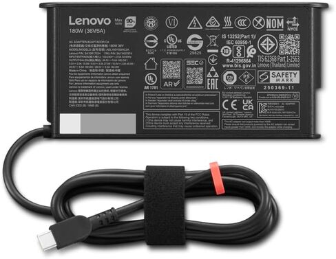 Lenovo ThinkPad Mobile Workstation 180W USB-C GaN Slim AC Adapter for ThinkPad P16 Series-P16 G3 21RQ 21RR, ThinkPad T16g Series-T16g G3 21V5 21V6, ADL180YGSLC3A, SA10R17032, 5A11K67872. in Saudi Arabia