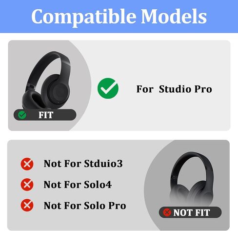 طقم إصلاح ملحقات أجزاء إصلاح اللوحة الداخلية من Studio Pro لسماعات Beats Studio Pro (موديل A2924)، غلاف داخلي متين أجزاء إصلاح الغلاف الخارجي (أسود) in Kuwait