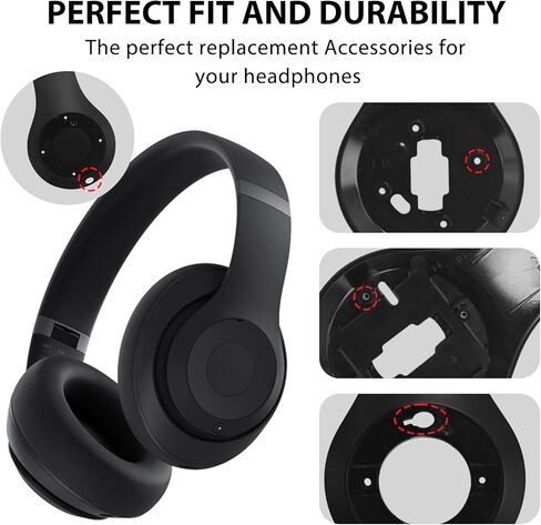 طقم إصلاح ملحقات أجزاء إصلاح اللوحة الداخلية من Studio Pro لسماعات Beats Studio Pro (موديل A2924)، غلاف داخلي متين أجزاء إصلاح الغلاف الخارجي (أسود) in Kuwait