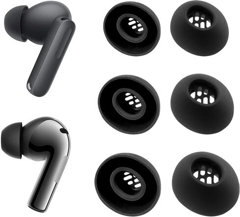 Replacement Silicone Ear Tips for OnePlus Buds 4 / Buds 3 / Buds Pro 3 / Buds Pro 2 / Nord Buds 3 / Nord Buds 3 Pro Earbuds, 3 Pairs (Black, S/M/L) in Saudi Arabia