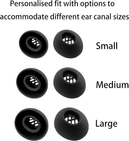 Replacement Silicone Ear Tips for OnePlus Buds 4 / Buds 3 / Buds Pro 3 / Buds Pro 2 / Nord Buds 3 / Nord Buds 3 Pro Earbuds, 3 Pairs (Black, S/M/L) in Saudi Arabia