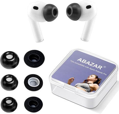 Memory Foam Tips for Newest AirPods Pro 3, No Silicone Eartips Pain, Anti-Slip Replacement Ear Tips, Fit in The Charging Case, Reducing Noise Ear Tips, 3 Pairs (S/M/L, Black) in Kuwait