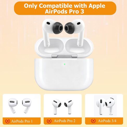 Memory Foam Tips for Newest AirPods Pro 3, No Silicone Eartips Pain, Anti-Slip Replacement Ear Tips, Fit in The Charging Case, Reducing Noise Ear Tips, 3 Pairs (S/M/L, Black) in Kuwait