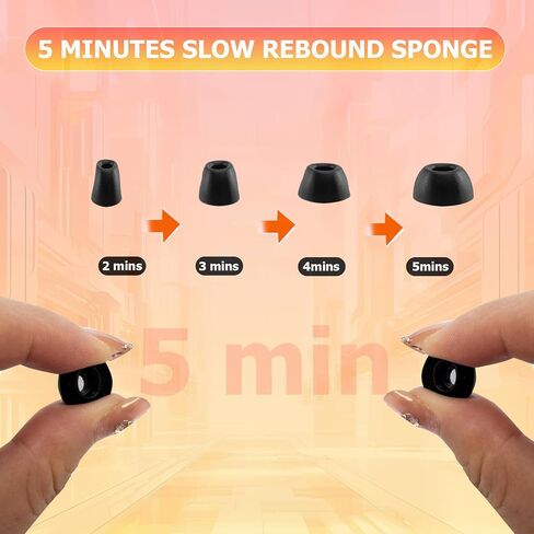 Memory Foam Tips for Newest AirPods Pro 3, No Silicone Eartips Pain, Anti-Slip Replacement Ear Tips, Fit in The Charging Case, Reducing Noise Ear Tips, 3 Pairs (S/M/L, Black) in Kuwait