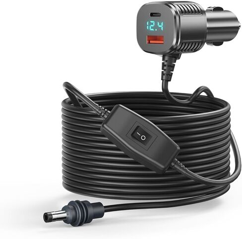 Starlink Mini Cable, 3 in 1 Starlink Mini Car Charger DC Power Cable+ Cigarette Lighter Adapter 12V-48V with Digital Display USB C PD & USB A Ports for Trucks Cars 10FT in Saudi Arabia
