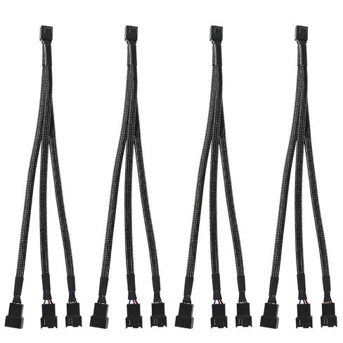 UMLIFE 3CS 3 Way PWM Fan Splitter Cable، 3 Way 4 Pin PC Fan Extension Cable، PWM Fan Extension Cable، للكمبيوتر ATX Case 4-Pin / 3-Pin كابل مروحة التبريد 11 بوصة in Kuwait