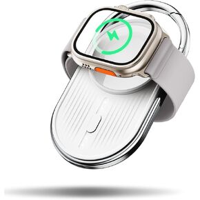 Portable Charger for Apple Watch - YoFeW 1200mAh Wireless Magnetic Power Bank, Travel Keychain Accessory Watch Charger for iWatch Series 9/8/7/6/5/4/3/2/SE/Ultra (White) in Saudi Arabia