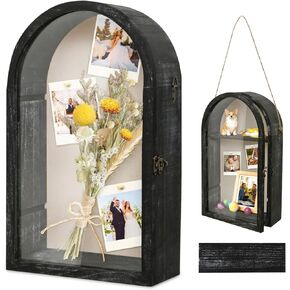 Dremisland Large Shadow Box Frame 10x16 Deep Shadow Boxes Display Case with Linen Back and Removable Shelves, Picture Frame Memory Box for Storage Wedding Bouquet, Keepsakes, Pet Memorial (White) in Kuwait