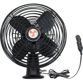 مروحة تبريد RV 12 فولت مع مفتاحين للسرعة، مروحة سيارة معدنية فضية شديدة التحمل، مراوح شاحنة 8 بوصة تنفخ الهواء البارد، مناسبة لجميع المركبات. (طول السلك 6 أقدام) in Kuwait