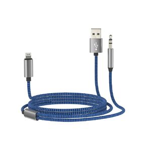 AUX Cord for IPhone Lightning to 3.5mm USB Charger Adapter (1.2m)Audio Headphone Jack Cable Car for Apple 14 13 Pro Phone Dongle AUXiliary Lighting AUXiliar Dual Port Stereo Speaker Connector for IPad in Saudi Arabia