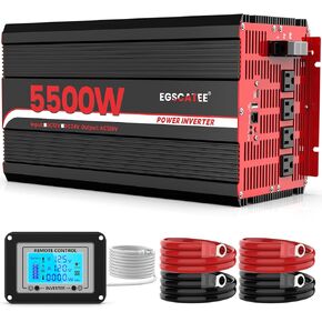 6000W Power Inverter 12V DC to 120V AC, 11000W Peak Off-Grid Solar Converter for 12V Battery Bank, RV, Truck & Home Backup Power System, 4 AC Outlets, USB & Type-C Port, LCD Remote Controller in Kuwait