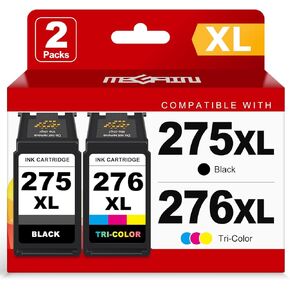 خراطيش حبر 275XL 276XL بديلة خرطوشة حبر Canon PG-275 275 XL وCL-276 276 XL متوافقة مع طابعات Canon PIXMA TR4700 TR4720 TS3700 TS3722 TS3500 TS3522 (حزمة كومبو واحدة باللون الأسود) in Kuwait