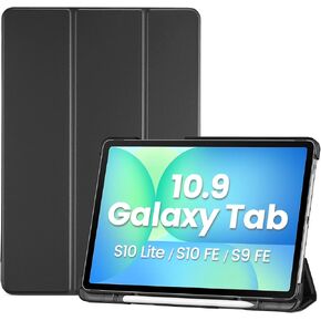حافظة ProCase الذكية لجهاز Galaxy Tab S10 Lite/S10 FE/S9 FE مقاس 10.9 بوصة مع حامل قلم S، غطاء حماية خلفي صلب بحامل ثلاثي الطي رفيع لجهاز Galaxy Tab S10 Lite/S10 FE/S9 FE مقاس 10.9 بوصة - كحلي in Kuwait